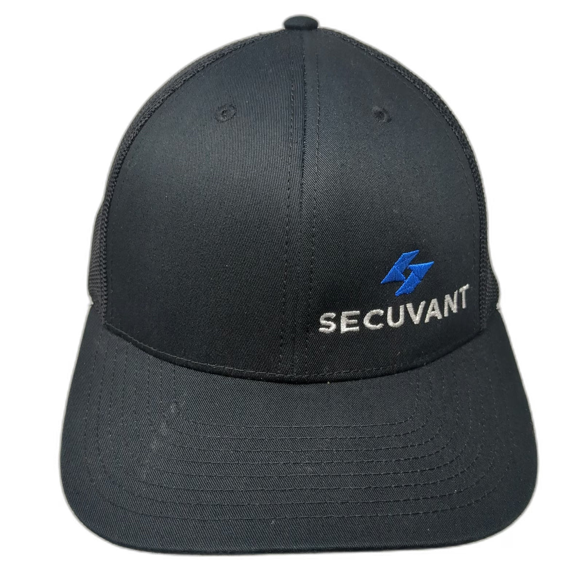 Richardson Trucker Hat Black One Size Secuvant Embroidered Logo Mesh Snapback
