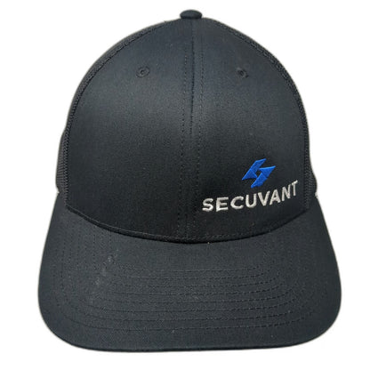 Richardson Trucker Hat Black One Size Secuvant Embroidered Logo Mesh Snapback