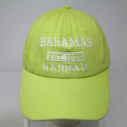 Luxe Baseball Cap Green One Size Bahamas Nassau Est 1973 Hat Slideback Cotton