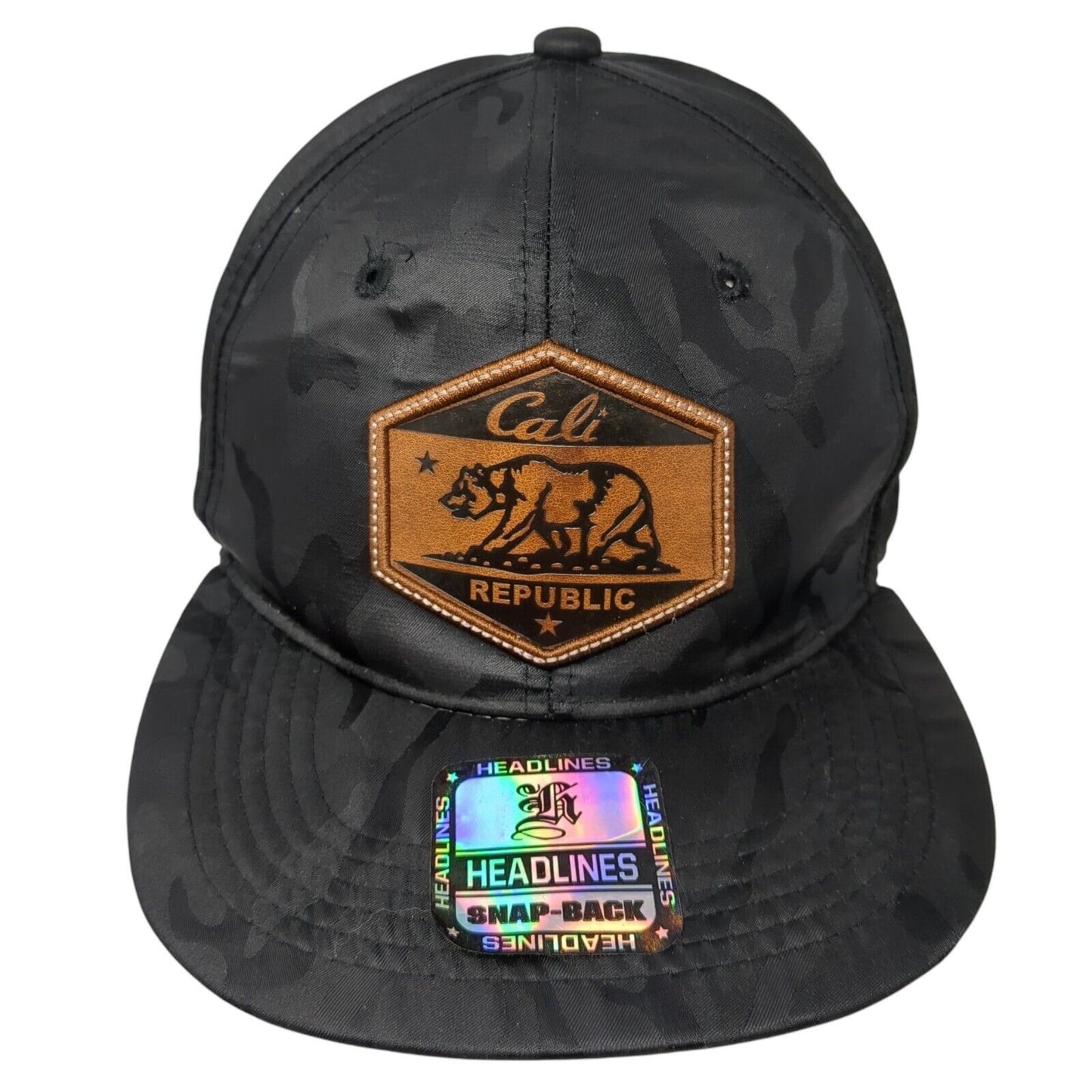 California Republic Snapback Hat Multicolor Camo One Size Adjustable Embroidered