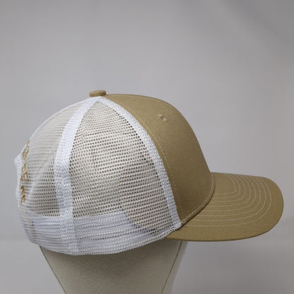 Farm Bureau Ins. Snapback Trucker Hat Tan OS Adjustable Mesh Back Buck's Bags