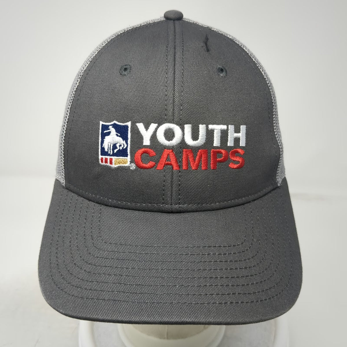 The Game Trucker Hat Gray One Size Youth Camps Rodeo Starts Here Snapback
