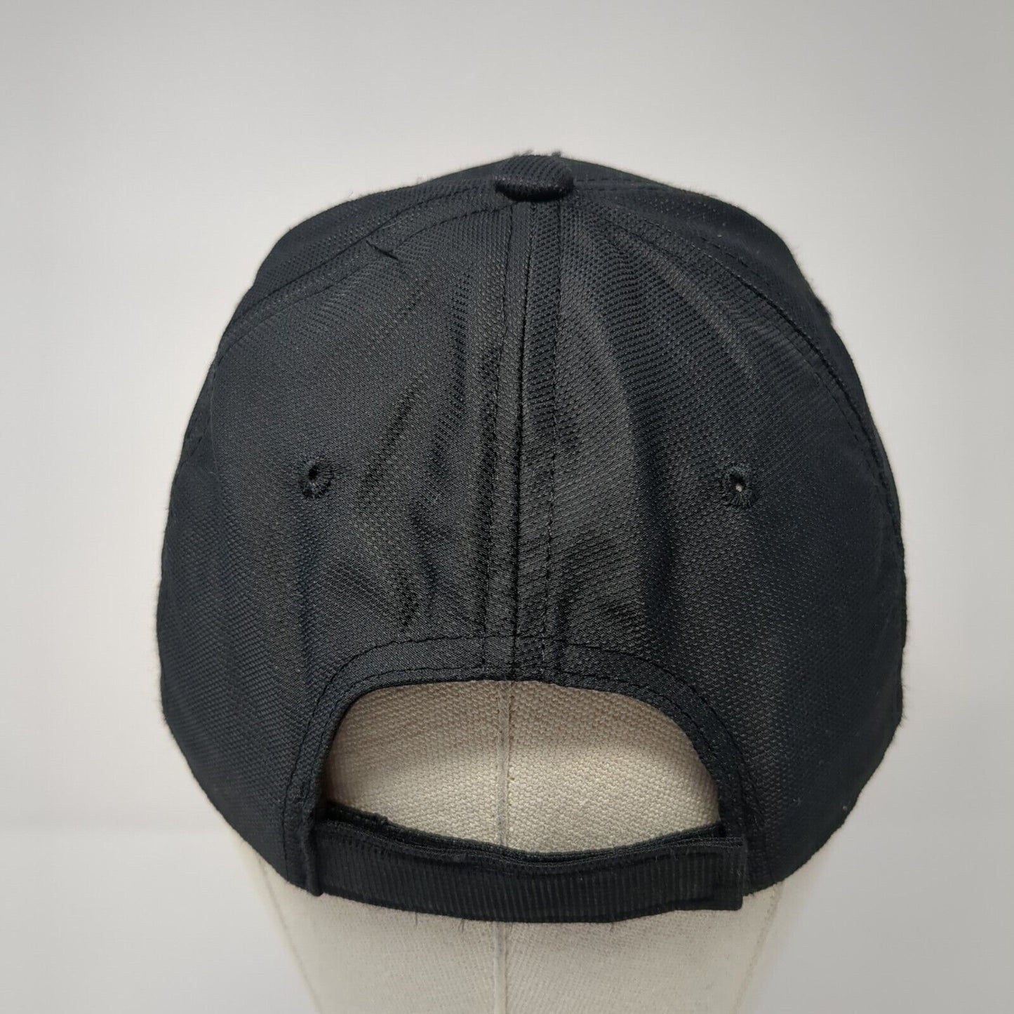 Image Solutions Strapback Hat Black One Size Adjustable Embroidered Logo