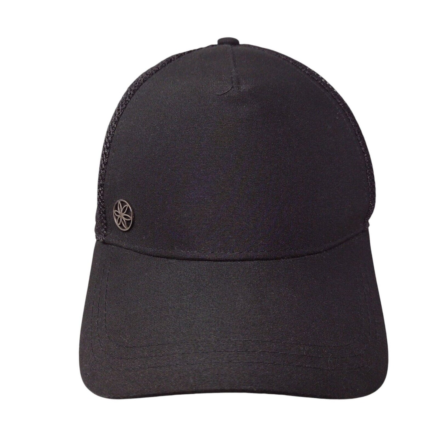 Gaiam Snapback Trucker Hat Black One Size Adjustable Mesh Back Blank