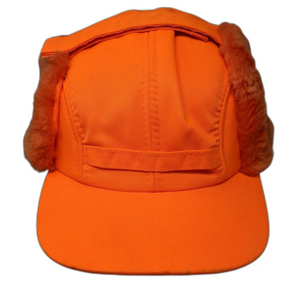 Outdoor Cap Trapper Cap Orange One Size Hat Faux Fur Ear Flaps Hunting Green