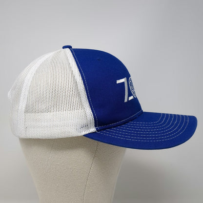Port Authority Trucker Hat Blue White One Size ZOA Energy Drink Tiki Snapback