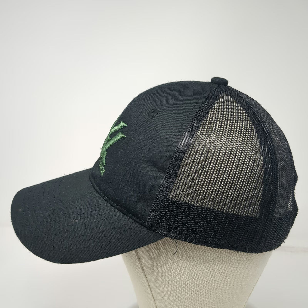 Vortex Trucker Hat Black One Size Mesh Back Snapback Embroidered Logo Optics