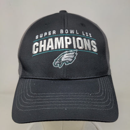 Fan Favorite Men's Strapback Hat Black Super Bowl LII Philadelphia Eagles Logo