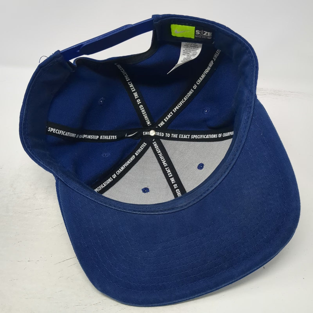 Nike Snapback Hat Blue One Size Air Swoosh Flat Brim Embroidered Athletic Sport