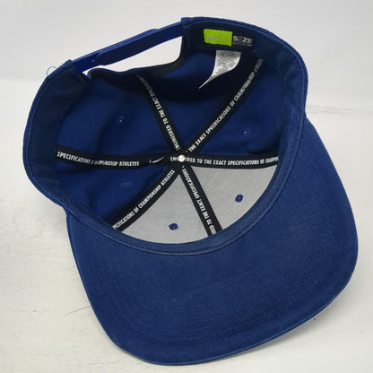 Nike Snapback Hat Blue One Size Air Swoosh Flat Brim Embroidered Athletic Sport