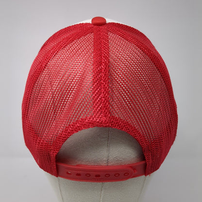 Bieber's Peaches Snapback Rope Trucker Hat Red One Size Mesh Back Otto