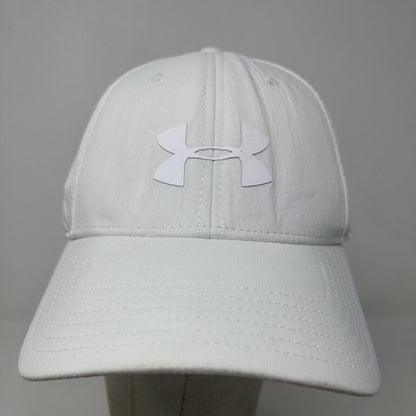 Under Armour Men's Fitted Hat White Size L/XL Polyester Blend 3D Logo