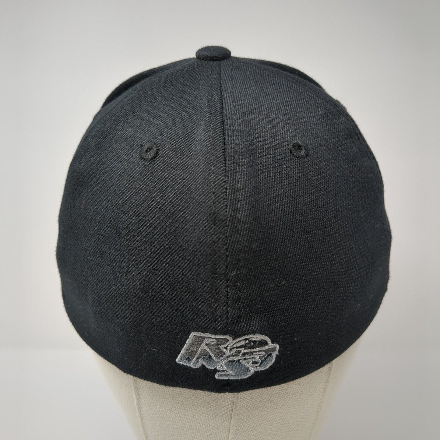 American Flag Fitted Hat Black Small Embroidered Solid 6 Panel Zephyr