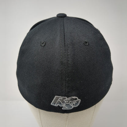 American Flag Fitted Hat Black Small Embroidered Solid 6 Panel Zephyr