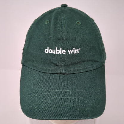 Double Win Slideback Hat Green One Size Adjustable Embroidered 6 Panel