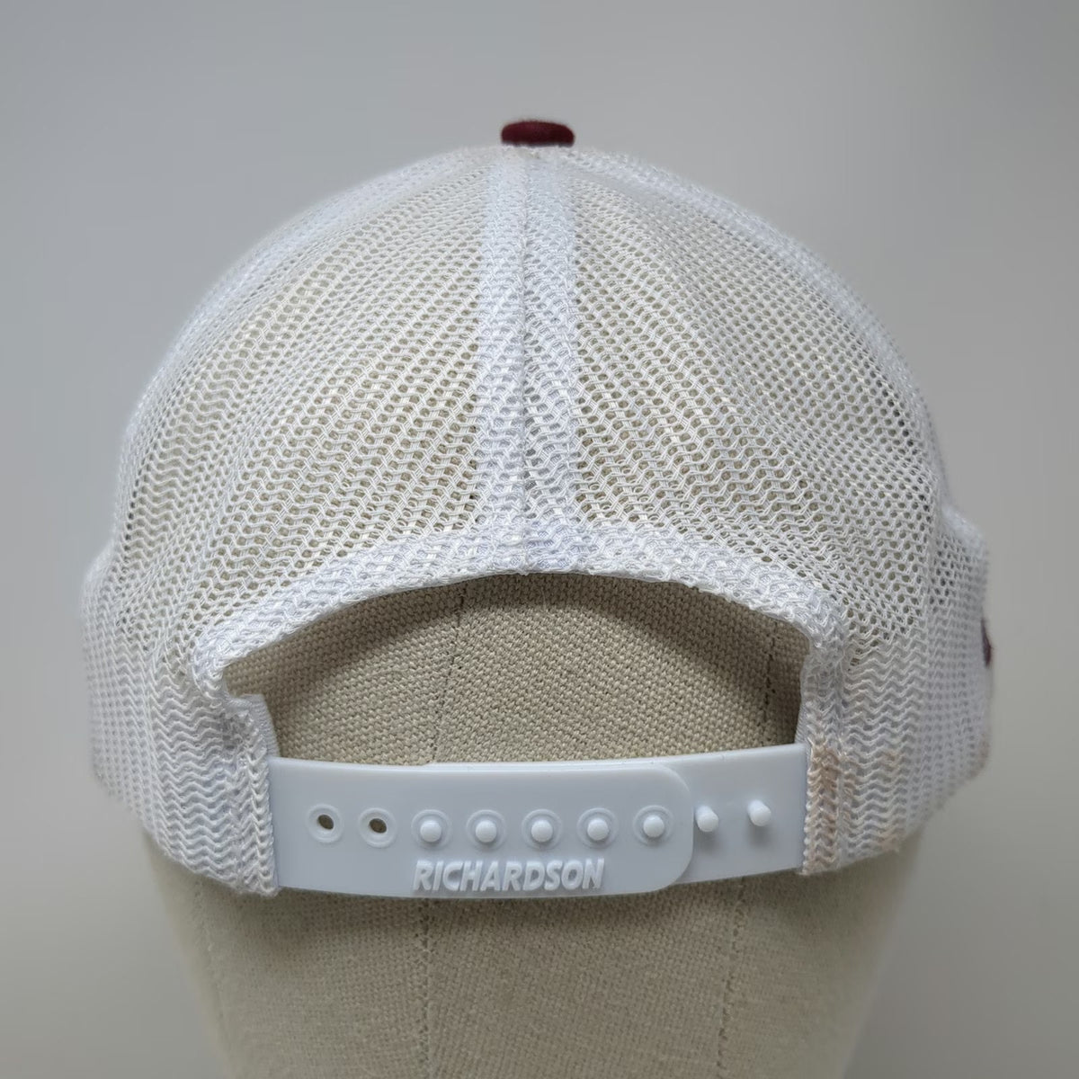 Richardson Trucker Hat Red White One Size Mesh Snapback Golf Idaho Memorial