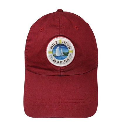 Mile High Marina McCall Idaho Strapback Hat Red OS Classic Cut Ahead Lightweight