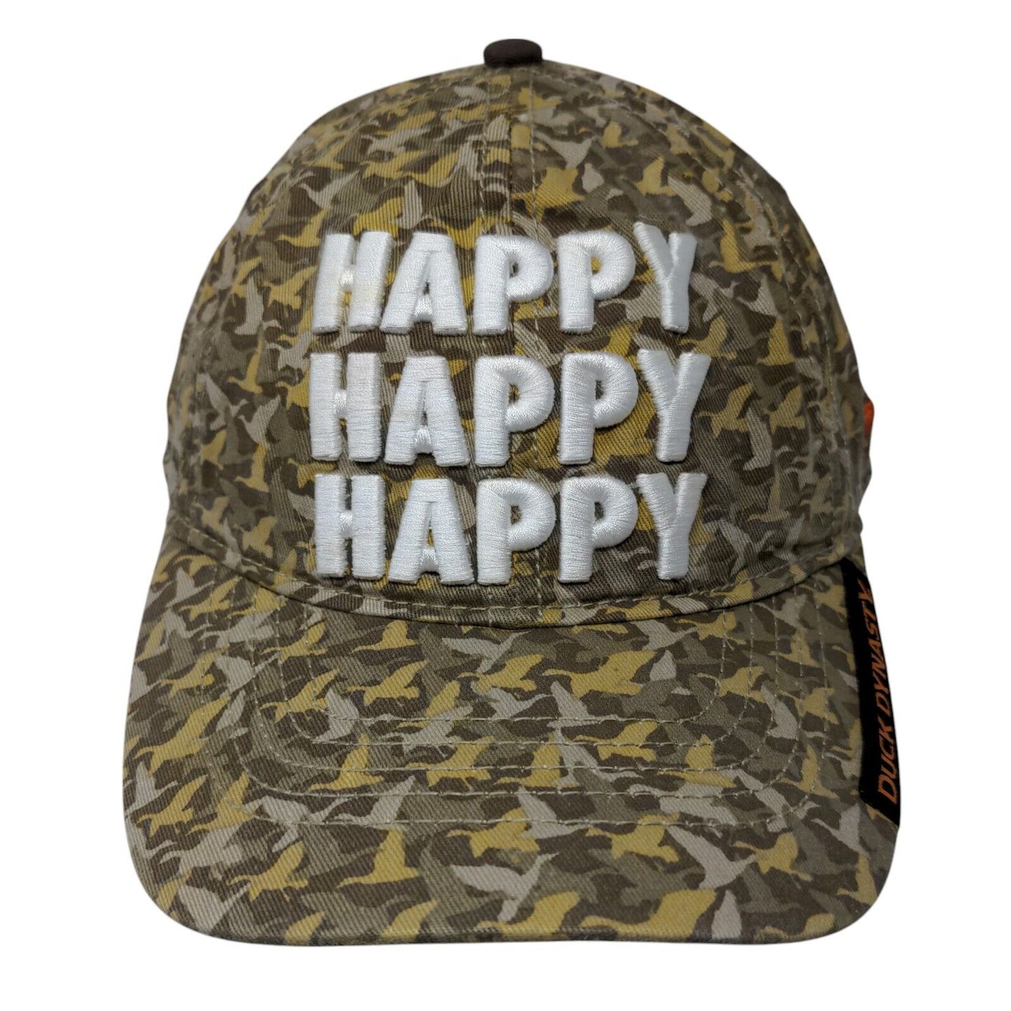 Happy Duck Dynasty Slideback Hat Camouflage OSFM Adjustable 6 Panel Cotton