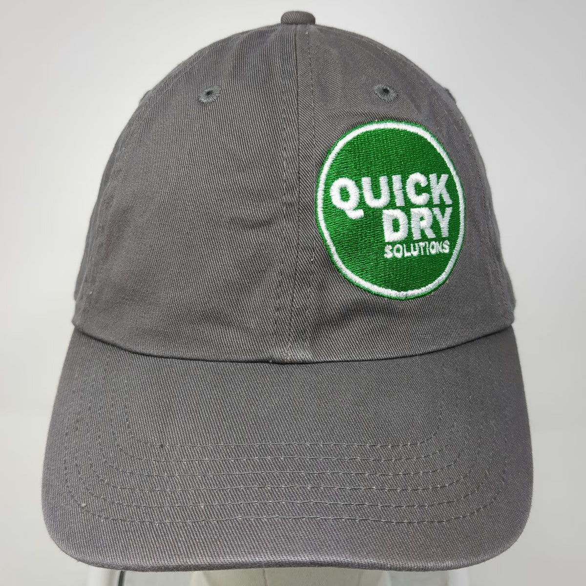 Quick Dry Solutions Green Gray Baseball Cap One Size Adjustable Slideback Hat