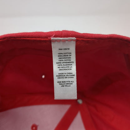 Budweiser Snapback Hat Red One Size Adjustable Embroidered 6 Panel Cotton