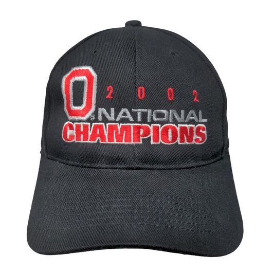 Ohio State Buckeyes 2002 National Champion Strapback Hat Black OSFA Vintage NCAA