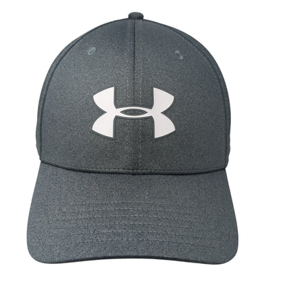 Under Armour Logo Fitted Hat Gray XL Spell Out Iso-Chill Vent Holes