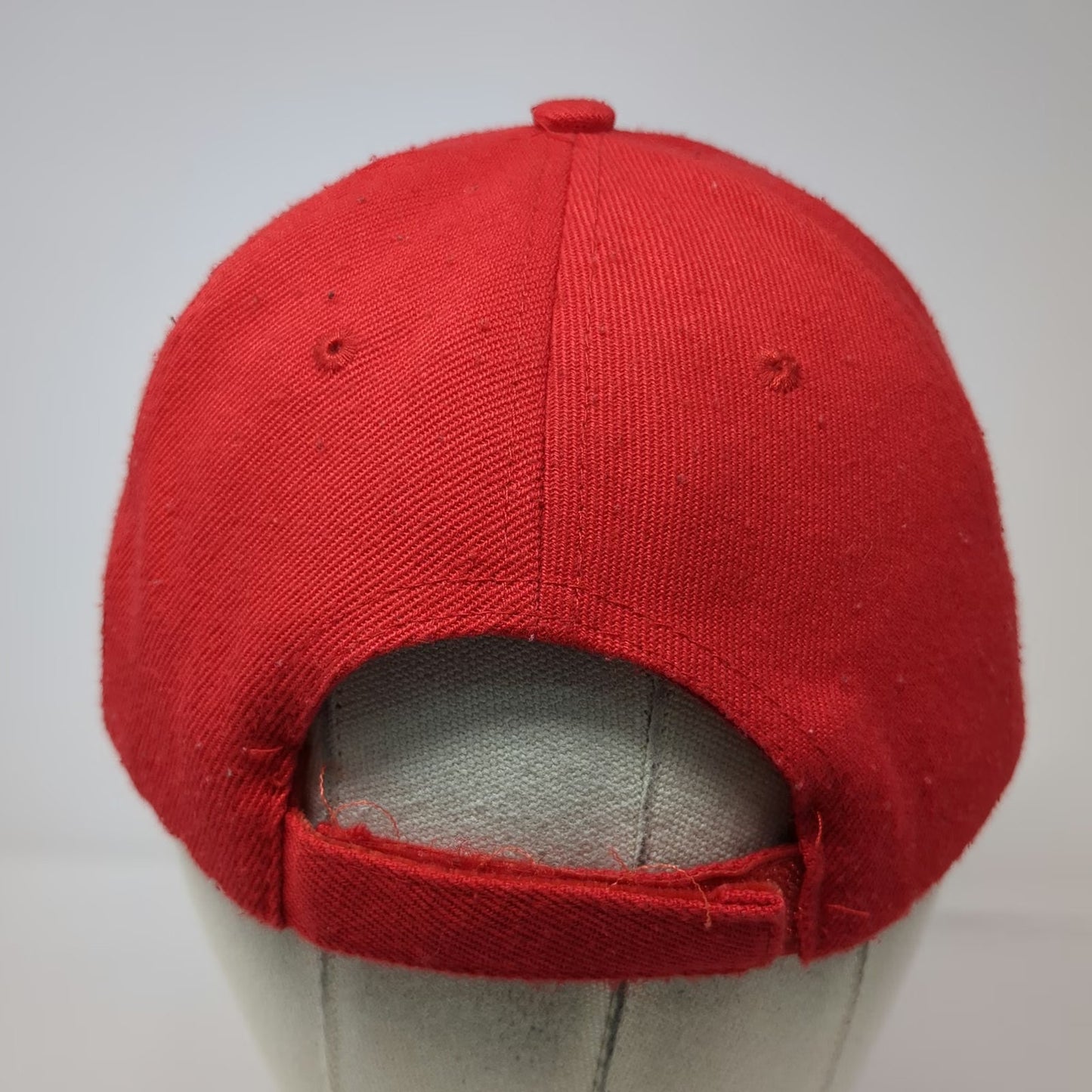 Red Baseball Cap One Size NY Logo Plaid Houndstooth Strapback Adjustable Hat