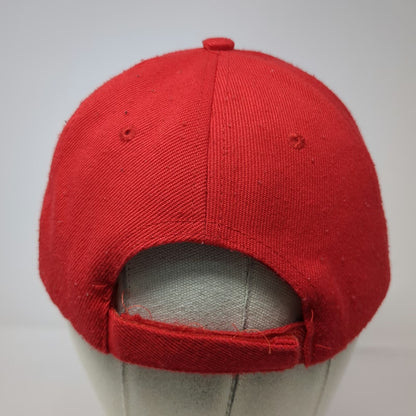 Red Baseball Cap One Size NY Logo Plaid Houndstooth Strapback Adjustable Hat