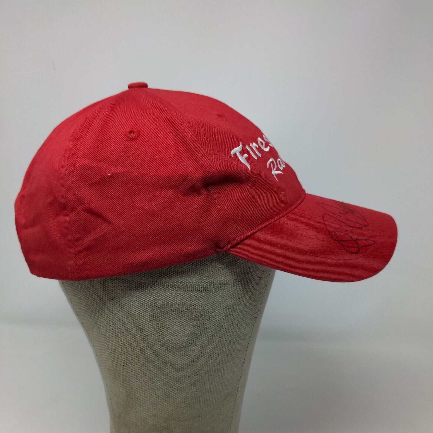 Firestone Racing Men's Snapback Hat Red Size OSFA Embroidered Logo Autographed