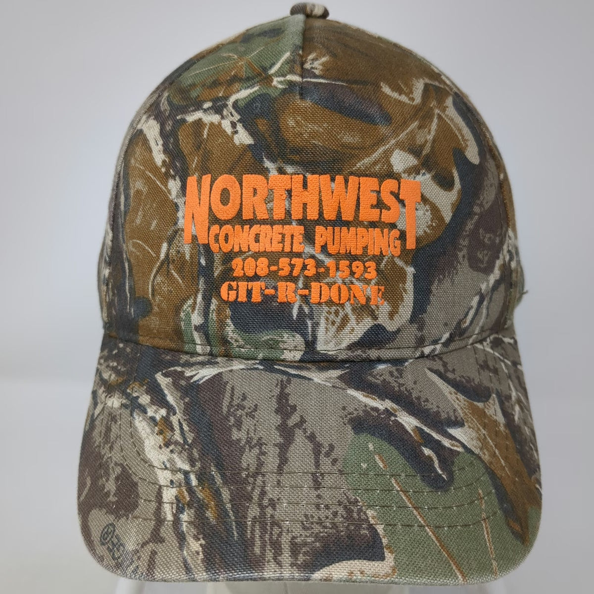 Outdoor Cap 5 Panel Brown Orange One Size Northwest Concrete Pumping Camo Hat