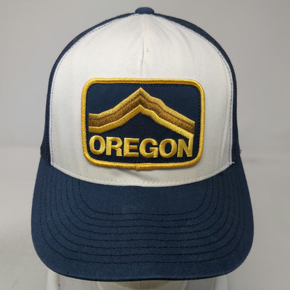 Grafletics Trucker Hat Blue One Size Oregon Mountain Patch Mesh Snapback Cap