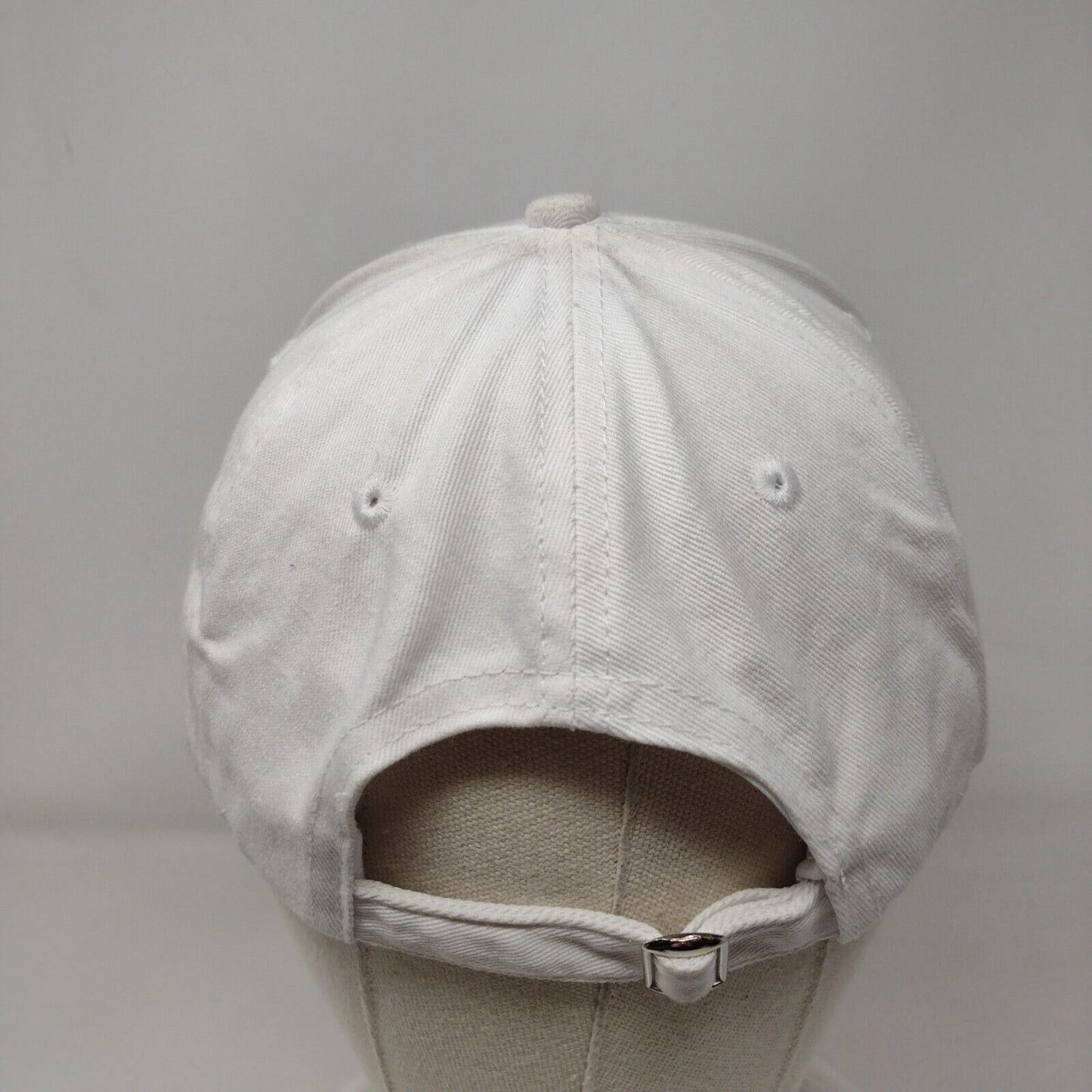 COTN Slideback Hat White One Size Adjustable Embroidered Vented Holes 6 Panel