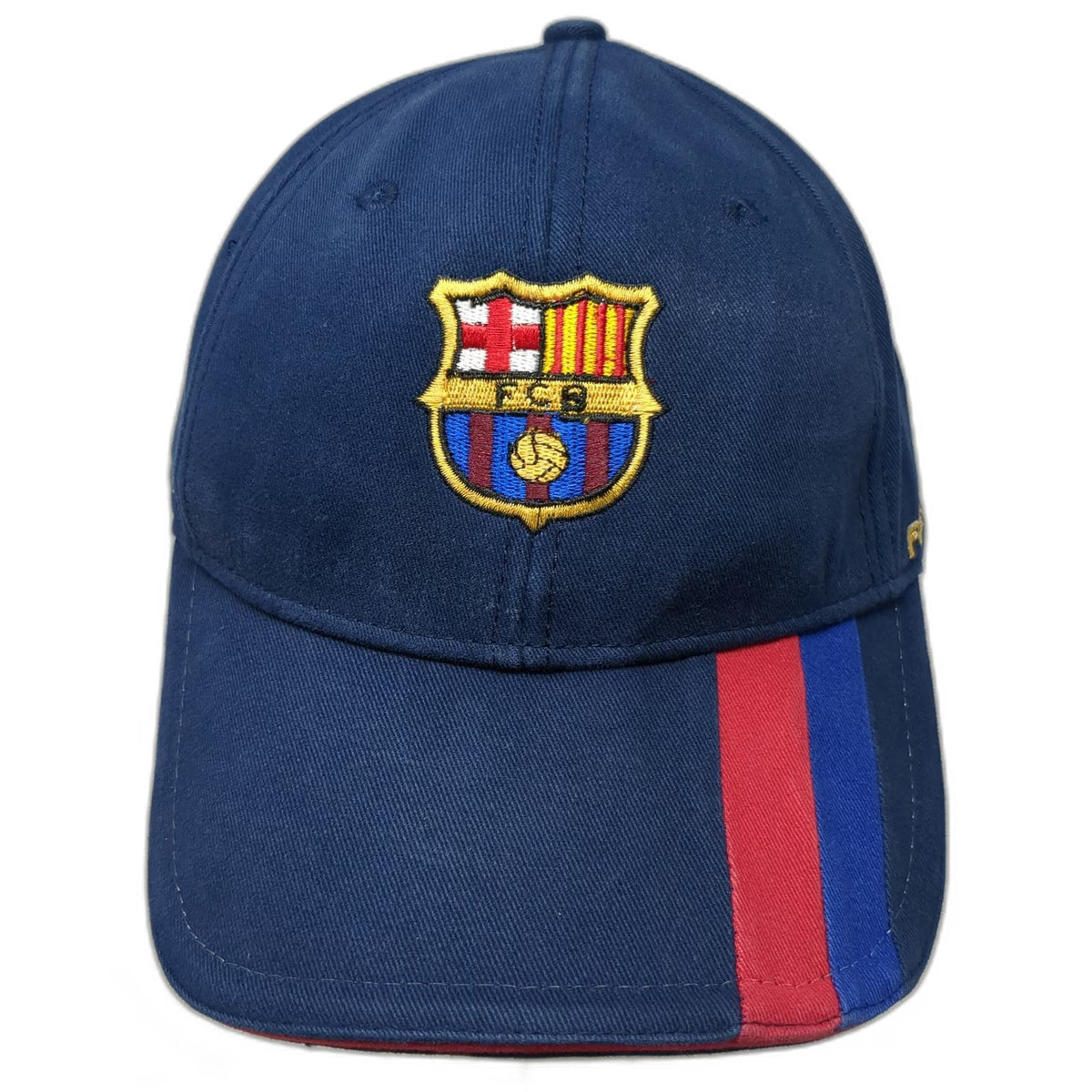 FC Barcelona Soccer Blue One Size Crest Stripes Strapback 1899 Official Cap Hat