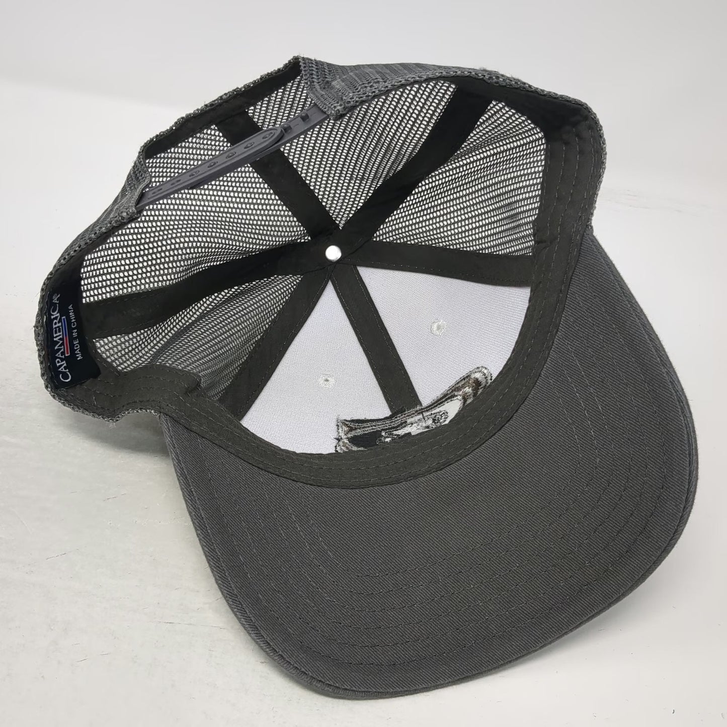 Cap America Trucker Hat Gray One Size Snapback Mesh Chappell Tractor Embroidered