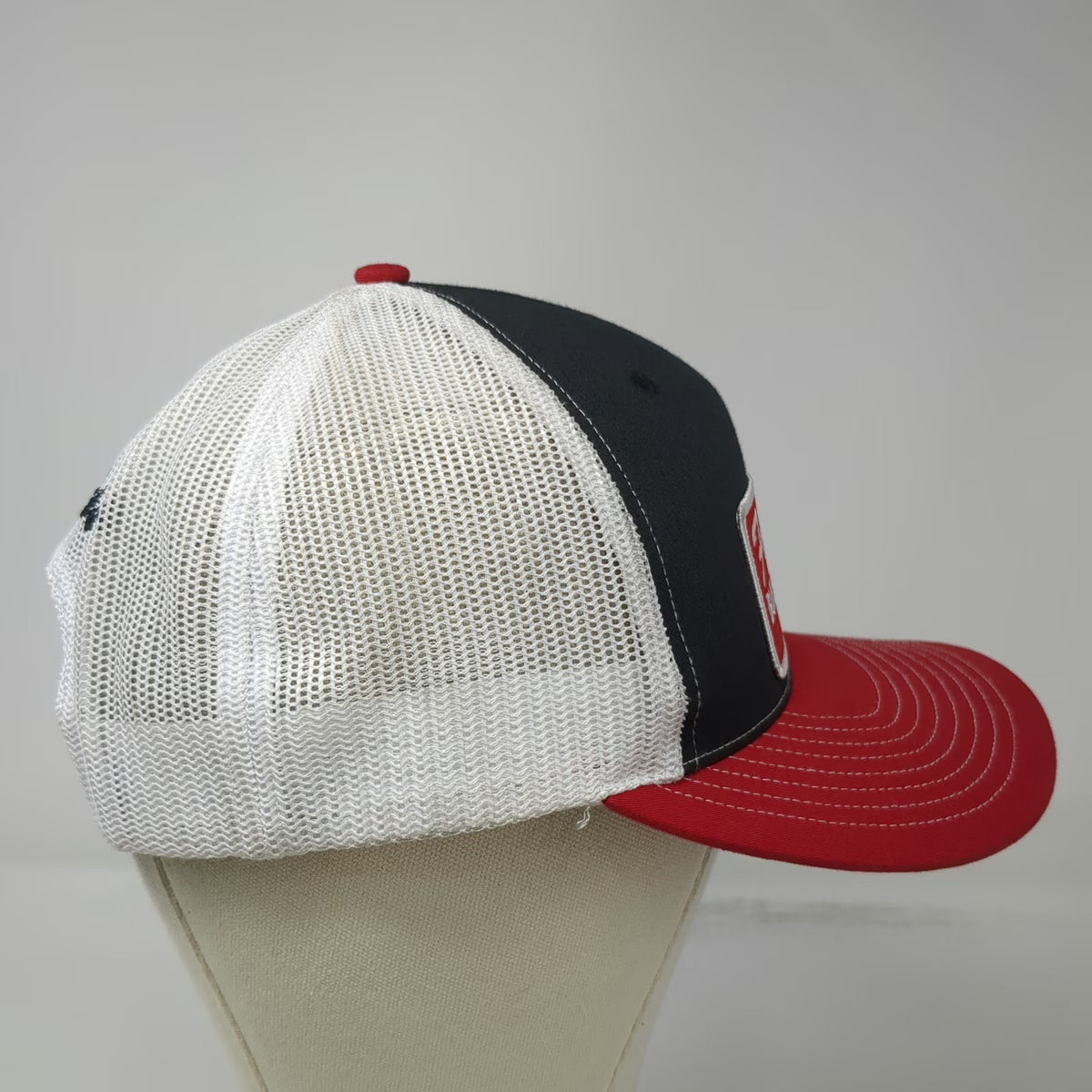 Richardson Trucker Hat Black Red White One Size Franklin Building Supply Mesh