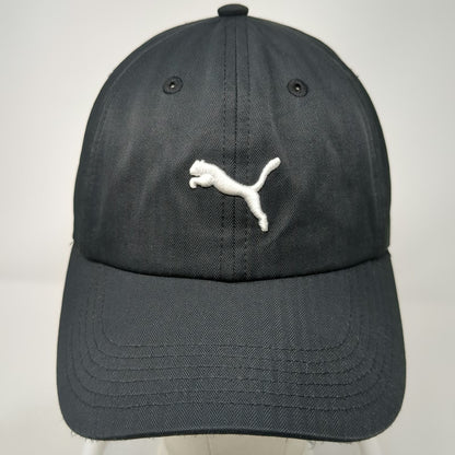 Puma Baseball Cap Black One Size Embroidered Cat Logo Slideback Polyester Hat