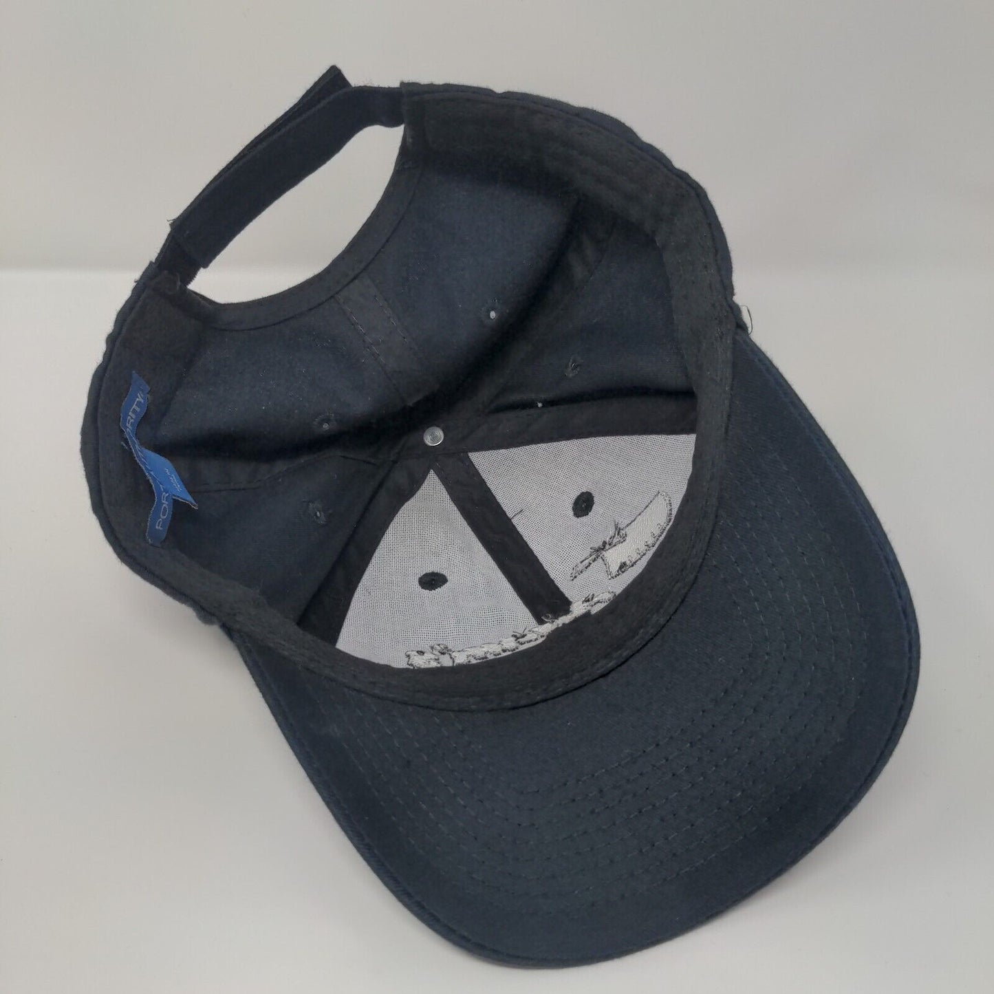 Adam's Meat Shop Strapback Hat Blue One Size Adjustable 6 Panel Port Authority