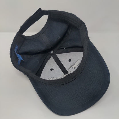 Adam's Meat Shop Strapback Hat Blue One Size Adjustable 6 Panel Port Authority