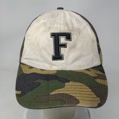 Unbranded Camo Slideback Hat Embroidered F Logo Adjustable Distressed Worn