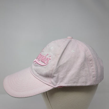 Memphis Strapback Hat Pink One Size Adjustable Embroidered Vented Holes 6 Panel