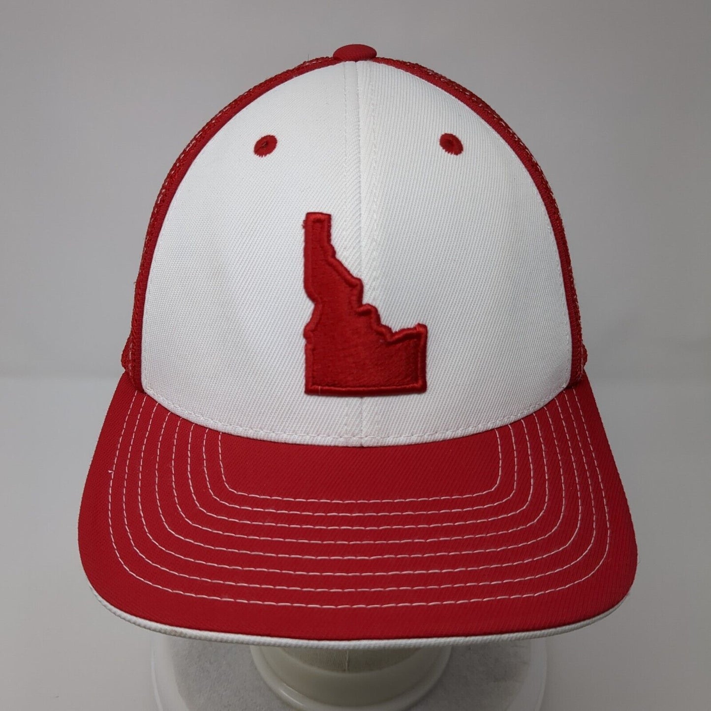 Idaho Fitted Mesh Back Trucker Hat Red 6 7/8-7 3/8 Pacific Headwear