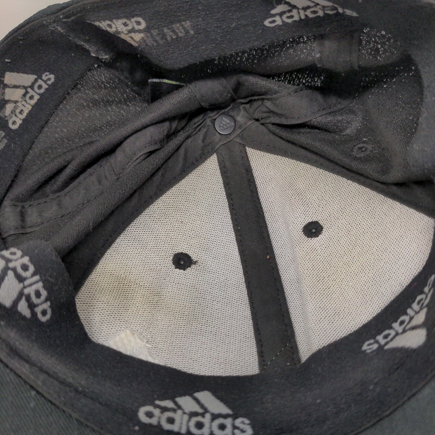 Adidas 3 Stripes Fitted Hat Black Small/Medium Aeroready Embroidered