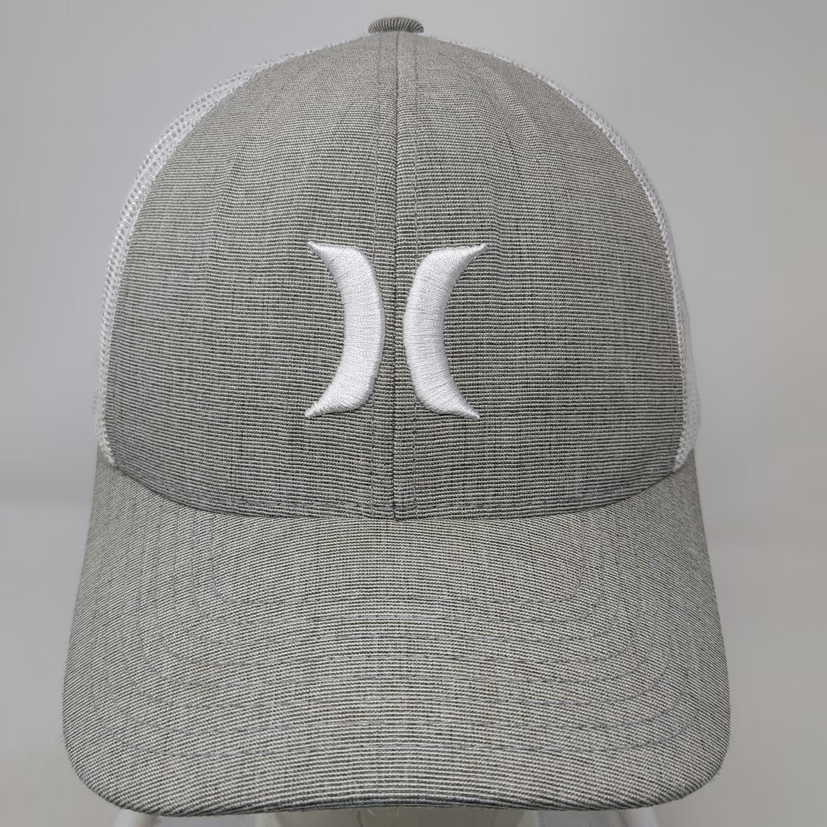 Hurley Trucker Hat Gray White One Size Mesh Snapback Logo Embroidered Surf Cap
