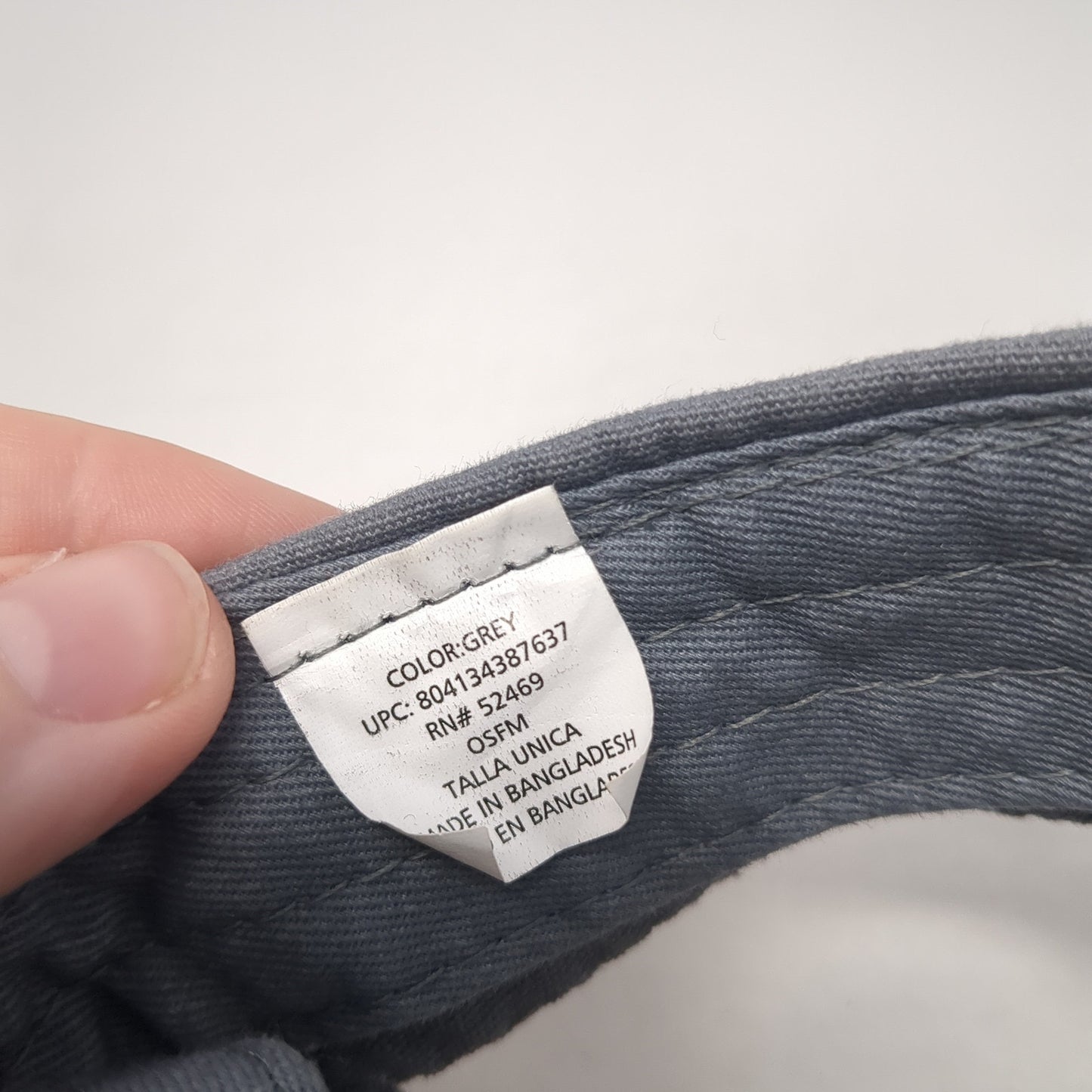 Unbranded Slideback Visor Hat Gray One Size Adjustable Blank Solid