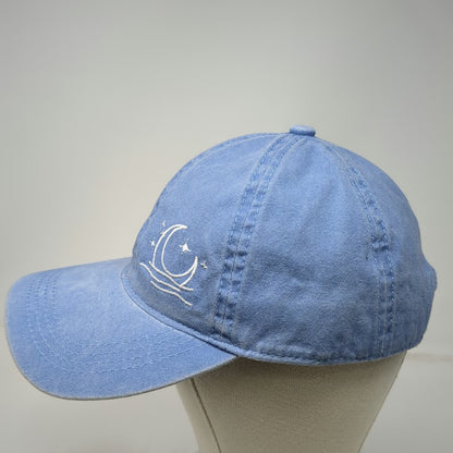 David and Young Baseball Cap Blue One Size Moon Stars Embroidery Slideback Hat