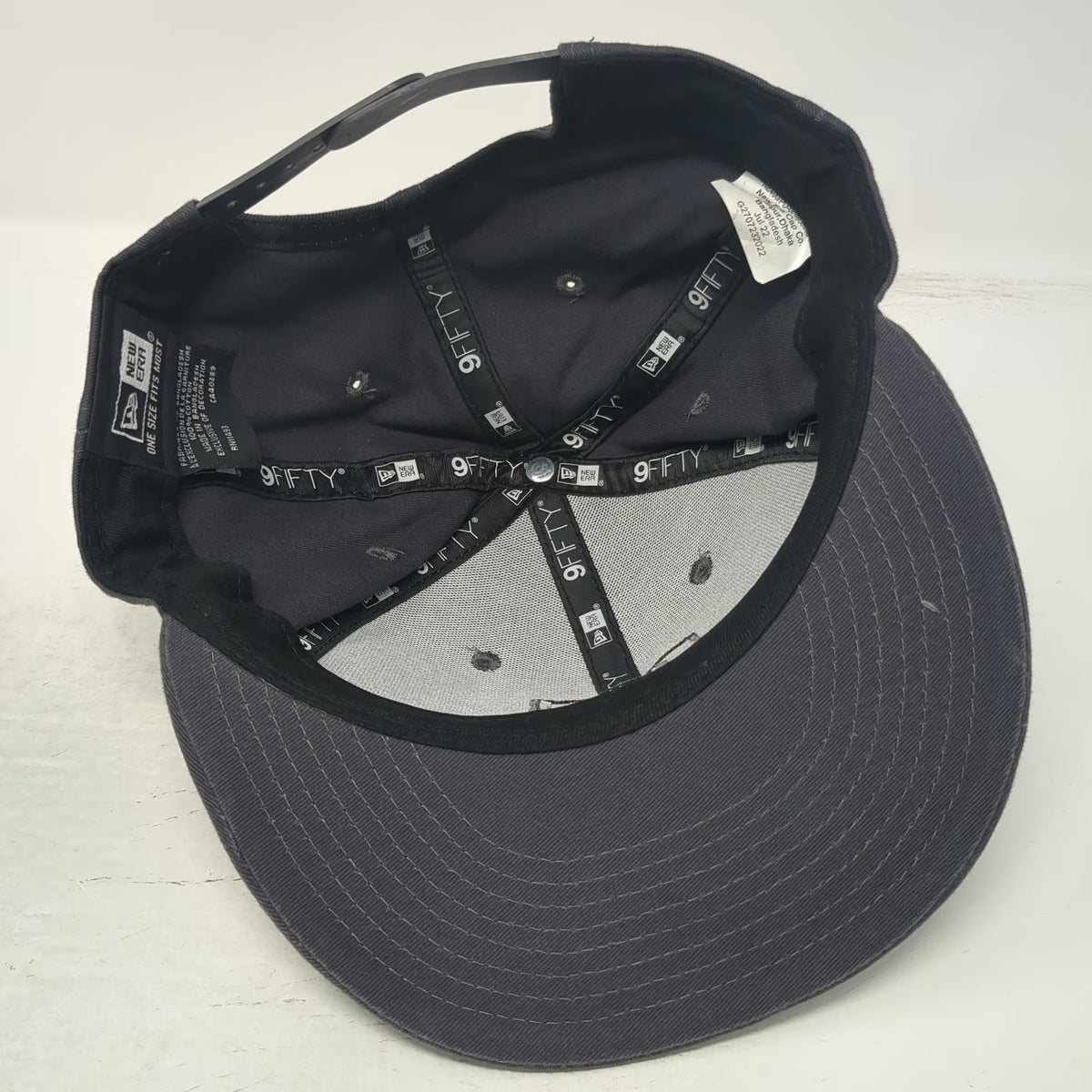 New Era Snapback Gray One Size Hat Method Studio M Logo 9FIFTY Cotton Flat Brim