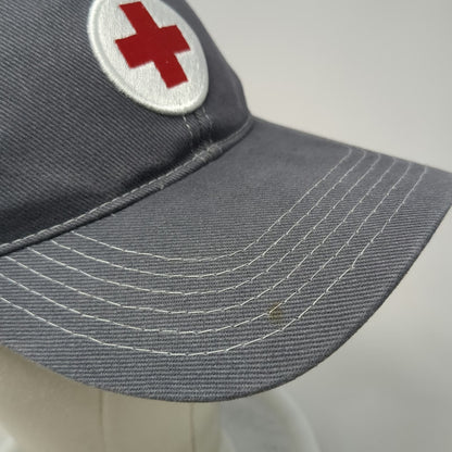 American Red Cross Baseball Cap Gray One Size Embroidered Logo Strapback Hat