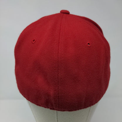 Zephyr Blank Fitted Hat Red 7 1/4 Solid High Crown Vent Holes 6 Panel