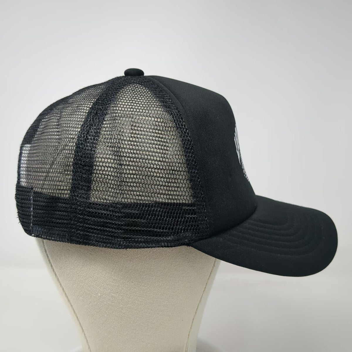 Liquid Death Trucker Hat Black One Size Flaming Skull Graphic Mesh Back Snapback