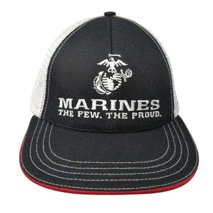 Marines The Few The Proud Snapback Trucker Hat Black One Size Mesh Back